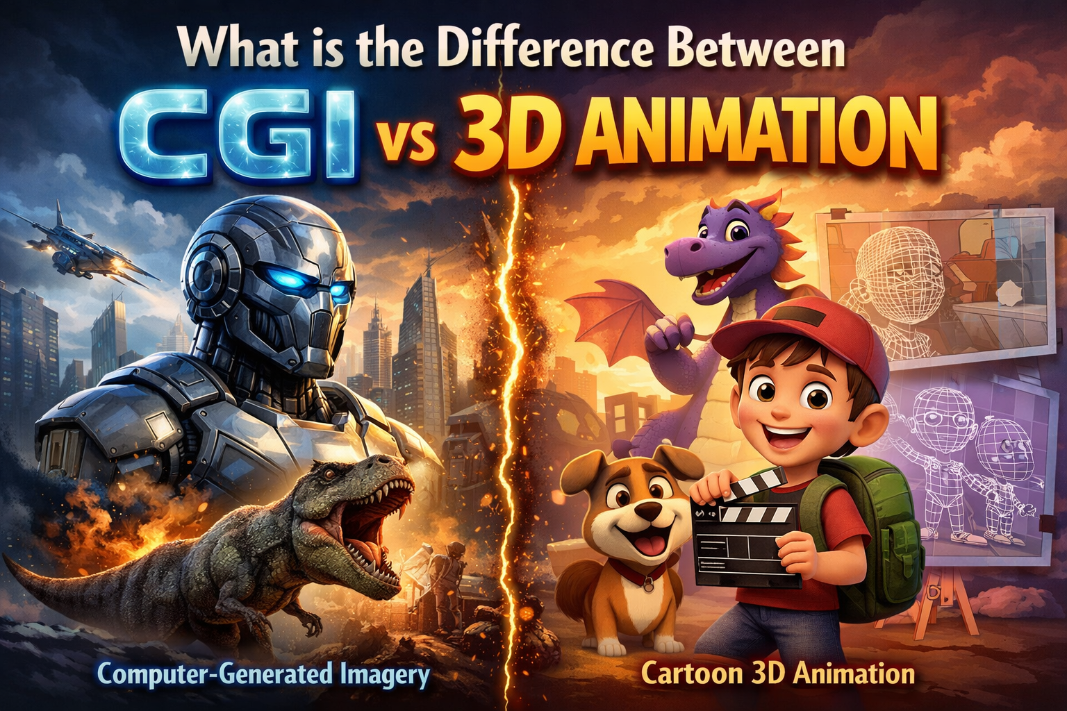 what is the difference between cgi and 3d animation