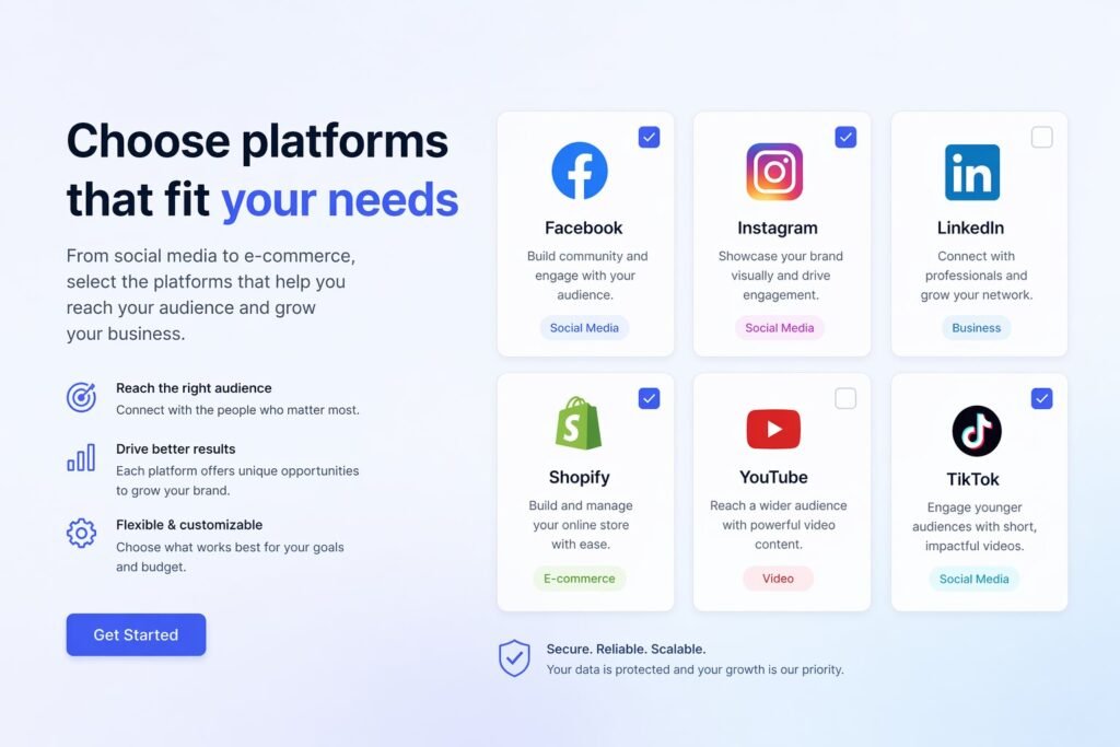 Choose platforms that fit your needs