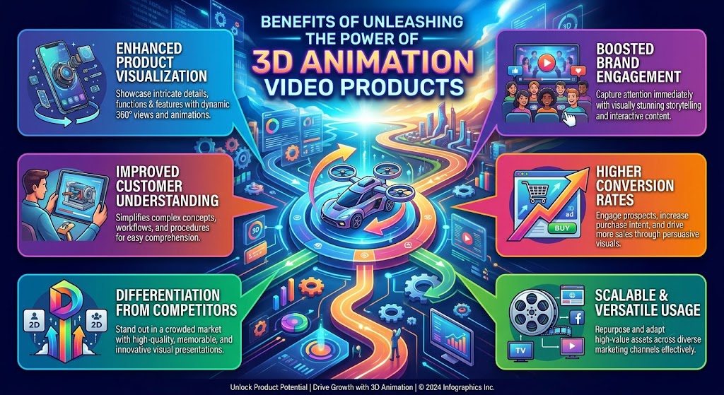Benefits of unleashing the Power of 3D Animation video product 