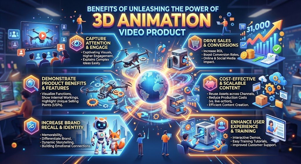Benefits of unleashing the Power of 3D Animation video product 
