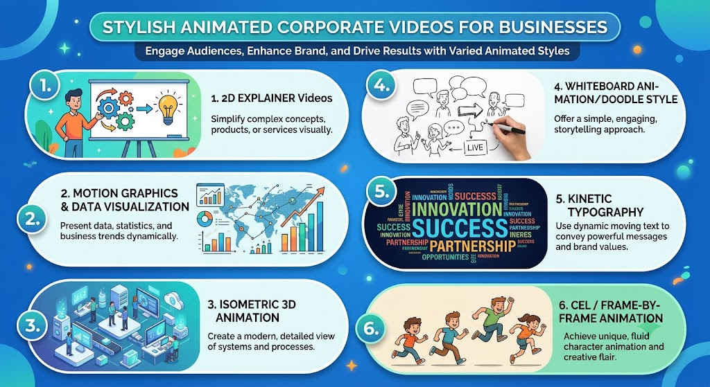 Types of Stylish Animated Corporate Videos for Businesses 