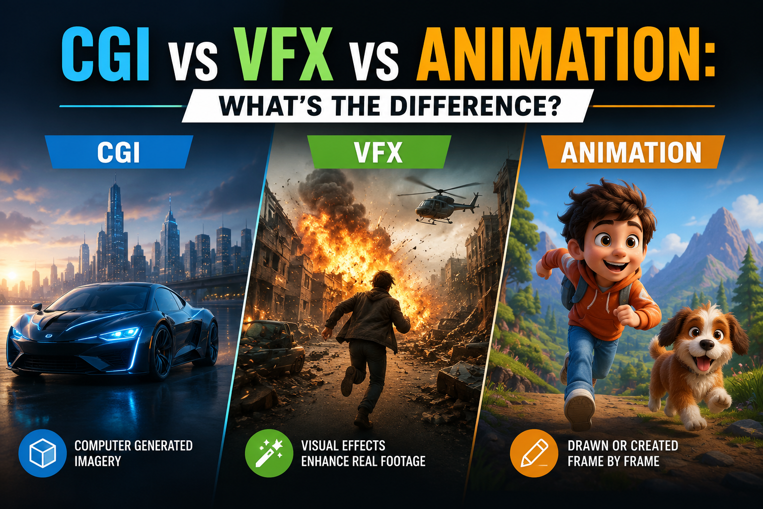 CGI vs VFX vs Animation: What's the Difference?